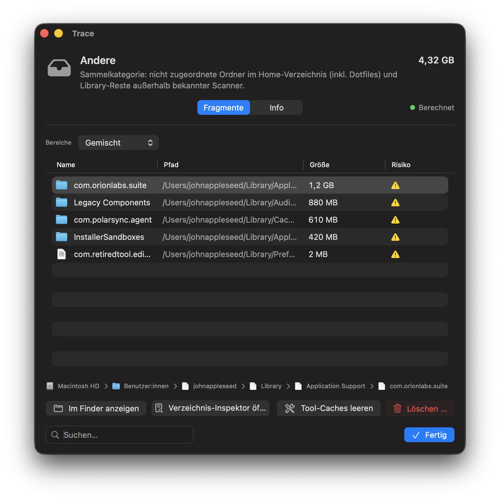 Screenshot: Andere-Kategorie