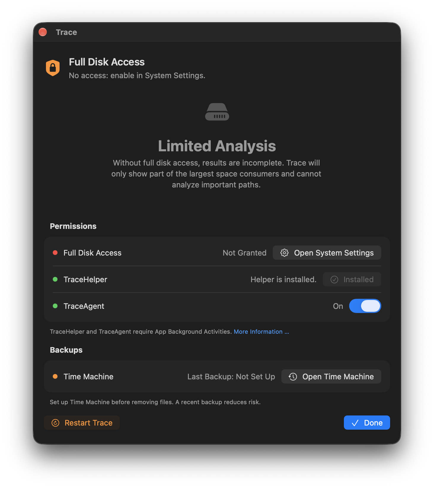 Permissions without Full Disk Access