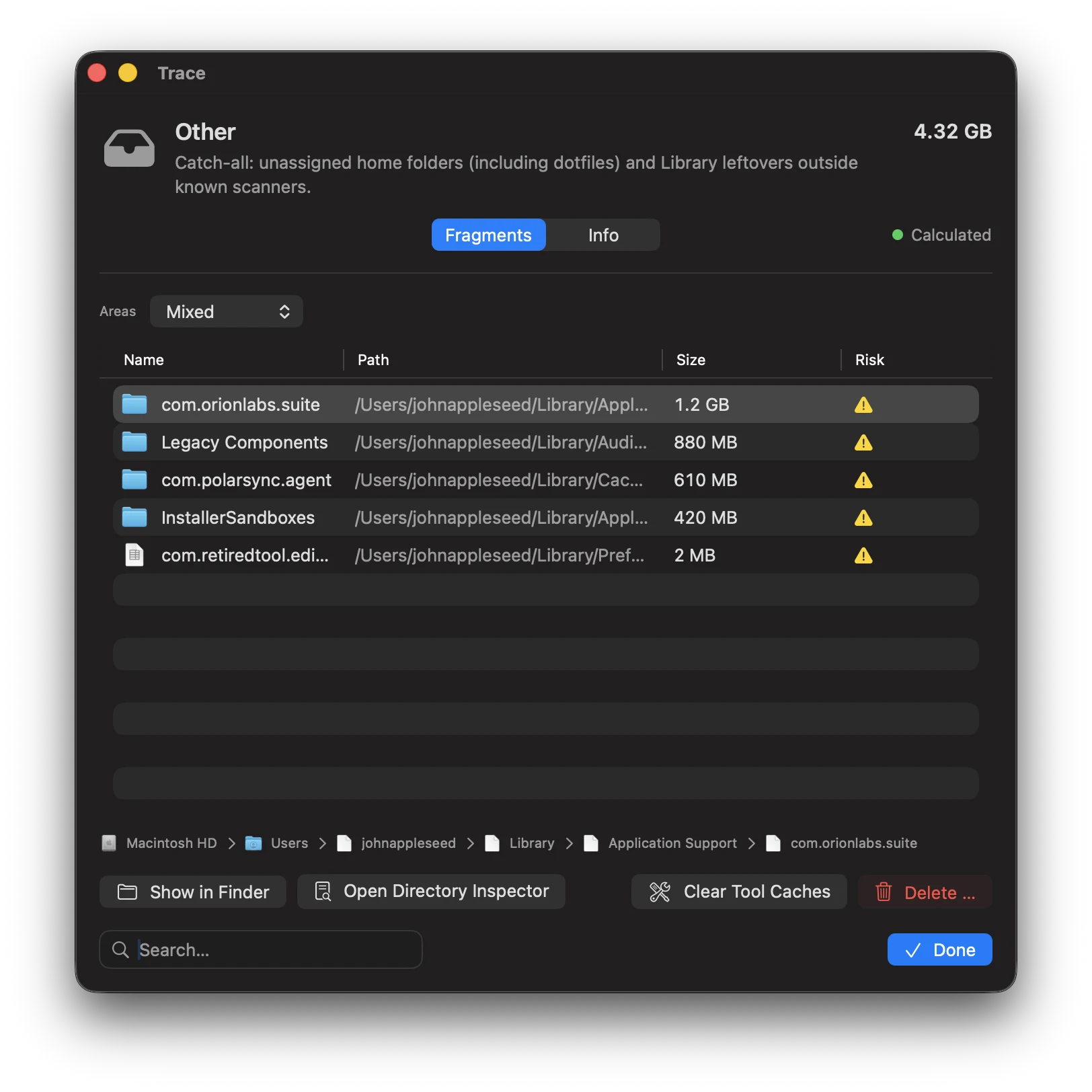 Screenshot: Other category