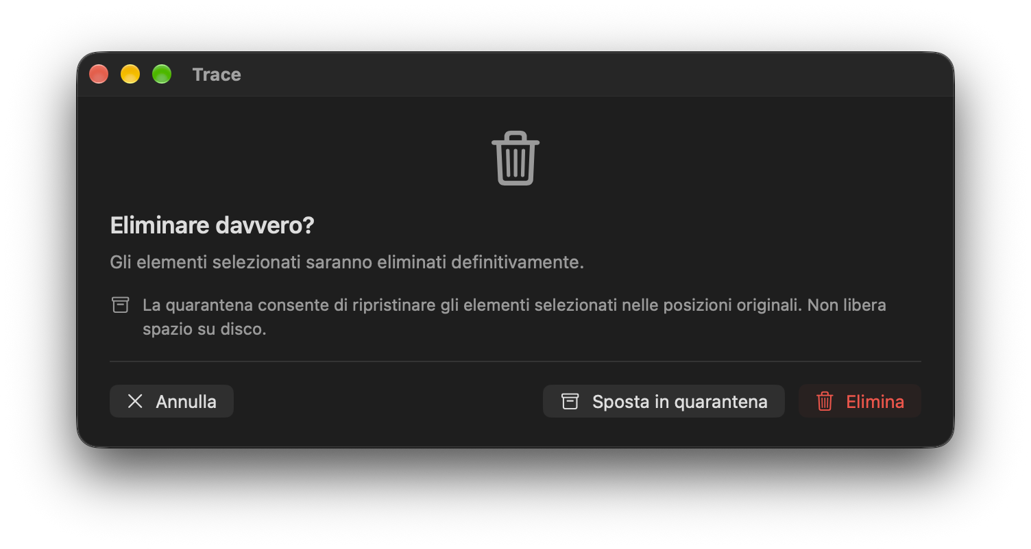 Conferma a basso rischio senza avviso aggiuntivo sul backup